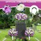3 Pcs Artificial Cemetery Flower Saddles, Rose Headstone Flower Saddle,Cemetery Memorial Flowers with Vase for Outdoor Grave Tombstone Decorations  (Purple White)